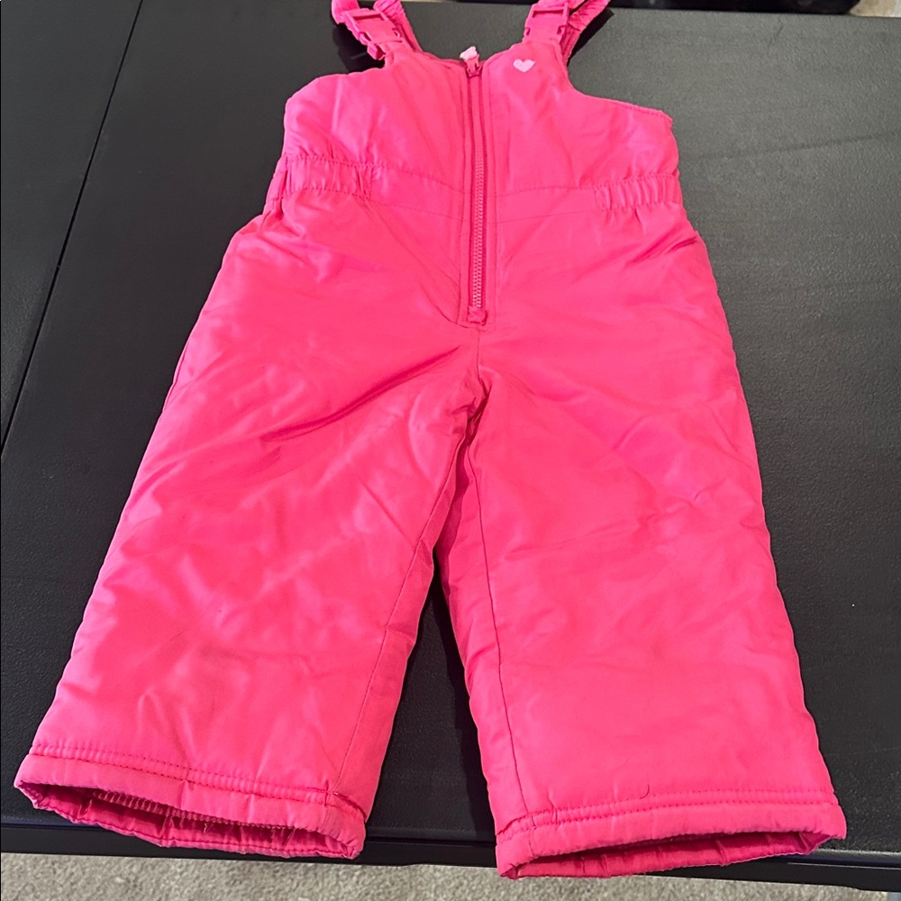 OshKosh B'gosh Bright Pink Overalls for the snow.